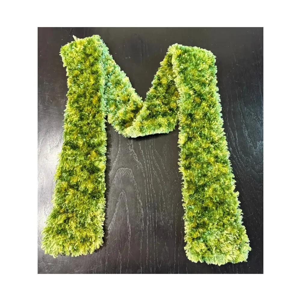 Apple Green Fuzzy Texture Crochet Warm Neck Scarf- Boho Y2K- eyelash yarn